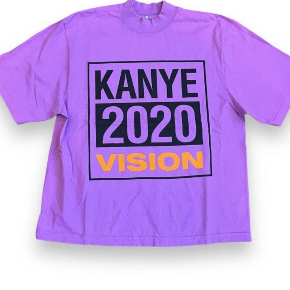 Yeezy Purple Graphic Tee with Black and Orange Accents